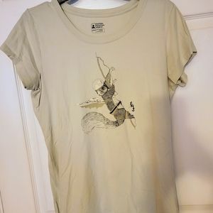 Shirt with rock climbing squirrel